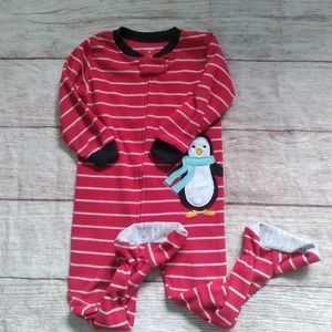 Carter's footed fleece zip up pajamas size 3T